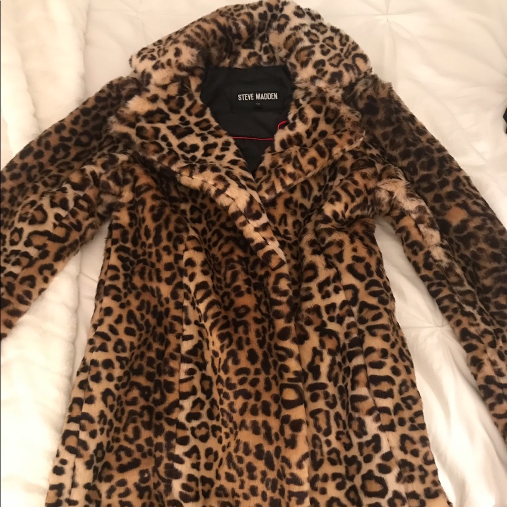 Steve Madden Faux Fur Leopard Coat